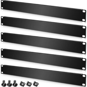 leinuosen 5 pack blank panel metal rack mount filler panel blank rack mount panel flat panel metal disassembled blank panel for 19 inch server rack cabinet or enclosure (1 u)