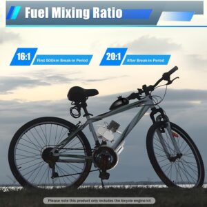 100cc Bicycle Engine Kit, 2-Stroke Gas Motor Bike Kit Air-Cooling Bicycle Motorized Full Set Super Fuel-efficient for Most 26" /28" Bikes Bicycle Scooter…