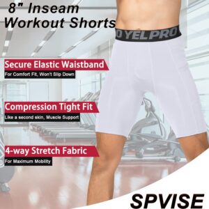 Compression Shorts Men 3 Pack, Dry Fit Compression Underwear Spandex Running Shorts Mens Workout Athletic Short Pocket