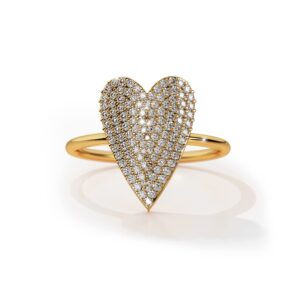 l & m accessorize - 925 sterling silver 18k yellow gold plated heart ring (10)