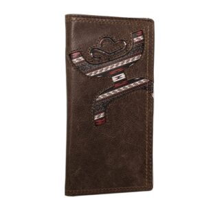 hooey leather men’s western rodeo wallet (hands up - nomad print)