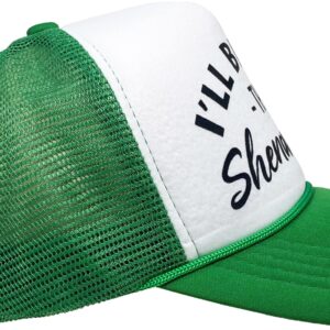 Funky Junque Bridal Snapback Trucker Hat - I'll Bring The Shenanigans - White/Kelly Green