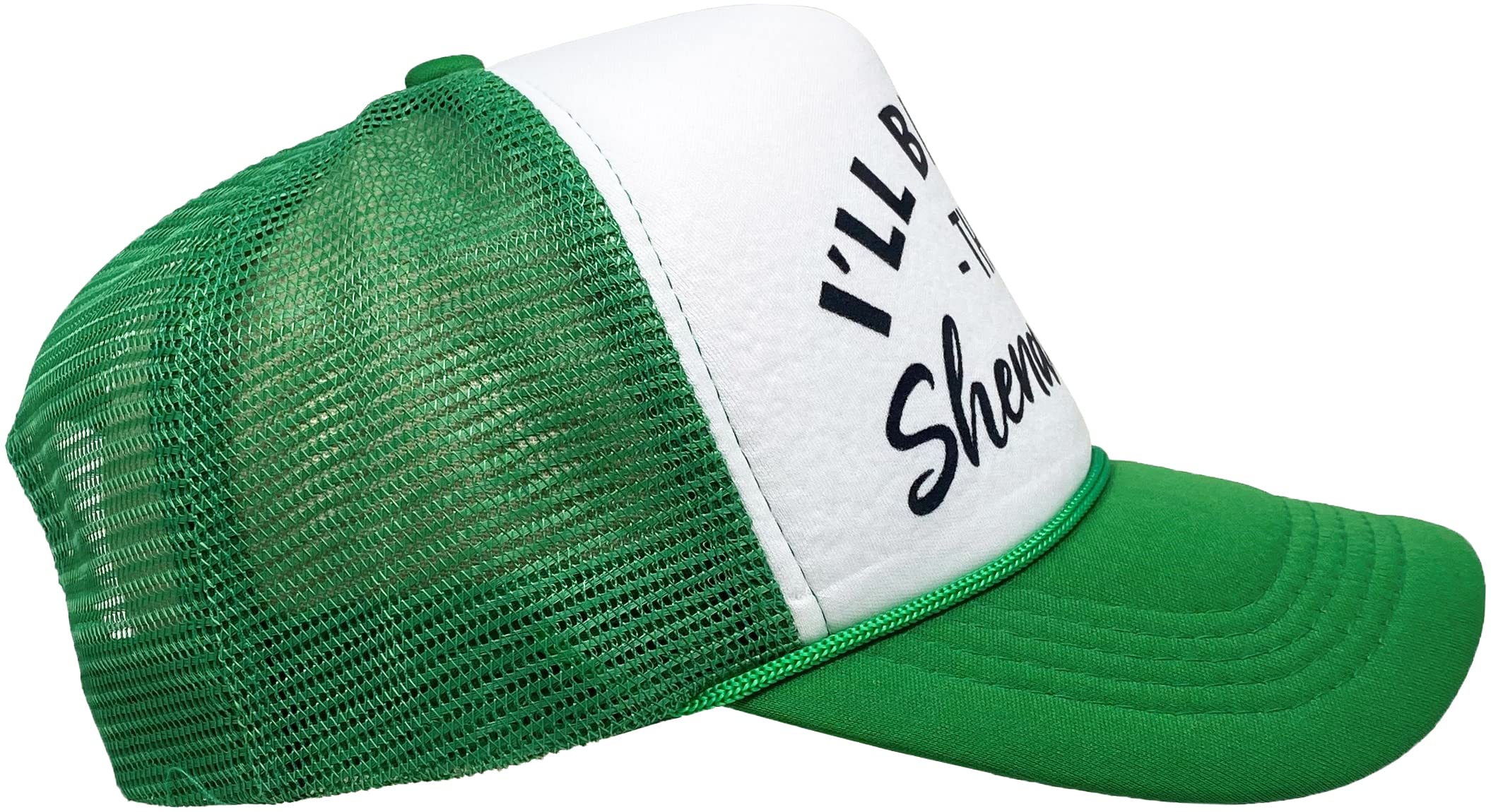 Funky Junque Bridal Snapback Trucker Hat - I'll Bring The Shenanigans - White/Kelly Green