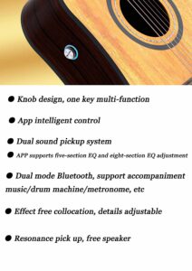 skysonicg1 intelligent plus vibration pickup classical folk acoustic guitar bluetooth accompaniment music drum machine (silver)