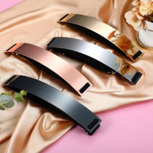 Handepo 4 Pcs Women Mirror Waist Belt Metal Stretch Dress Belts Plated Obi Band Waistband Elastic Belts for Women Metallic Mirror Waist Belt, 4 Colors