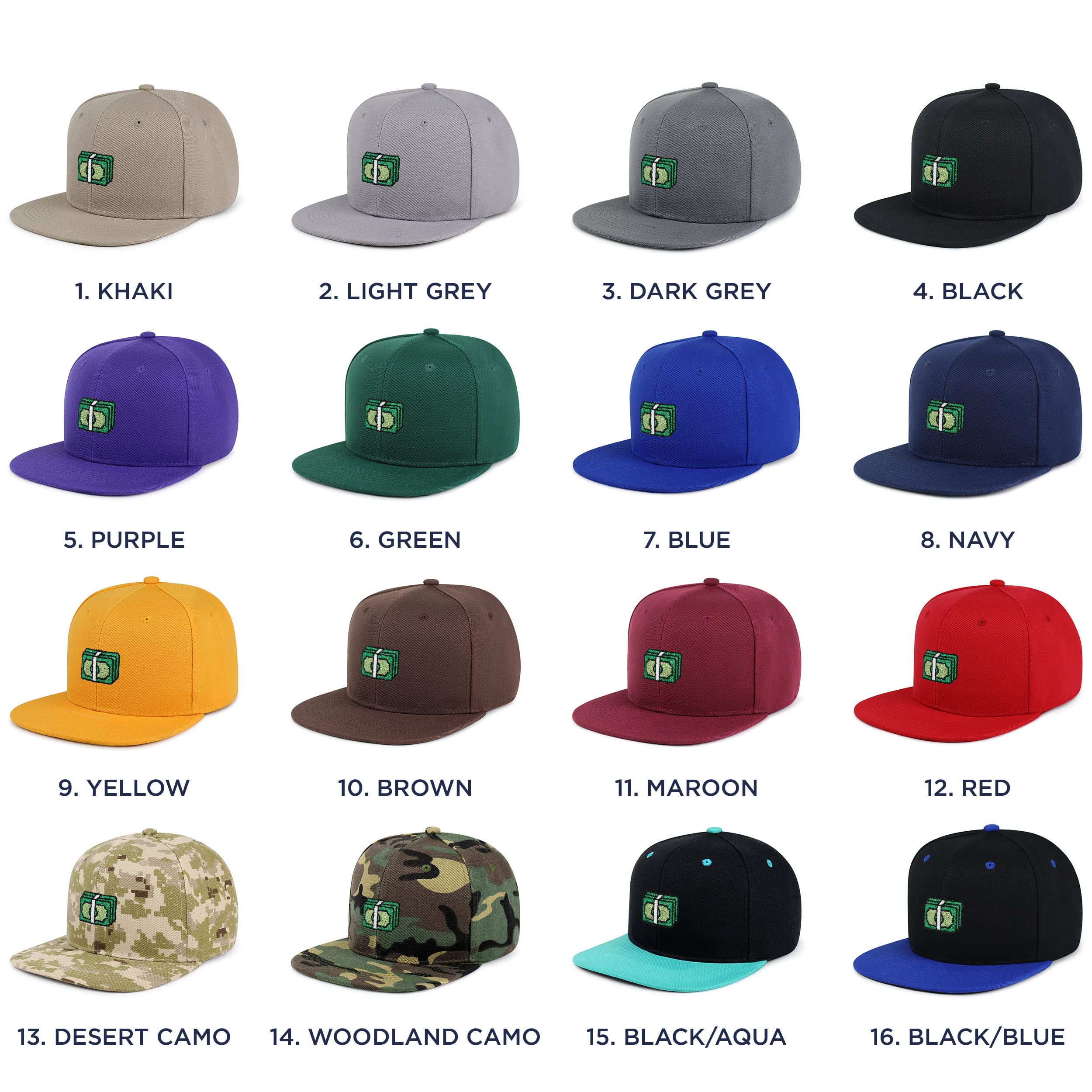 JPAK Money Hip-Hop Snapback Hat Embroidered Green and Orange Two Tone Baseball Cap Bill Dollar