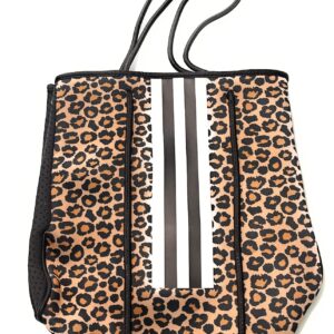 Neoprene Large Beach Bag Tote with Wristlet for Women