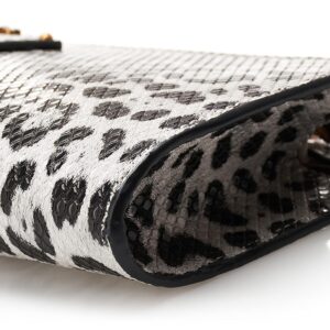 GUESS Centre Stage Top Zip Clutch, Black/White Leopard