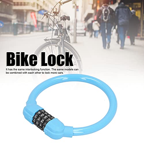 Anti Theft Bike Lock, Waterproof The Same Interlocking Function Password Unlocking Bike Lock High Security for Bike for Cyclist(Blue)