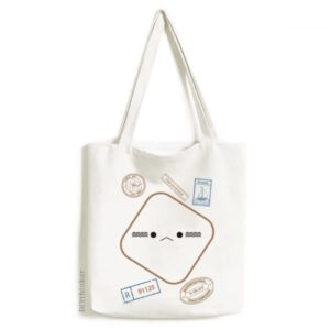 Lovely Face Cry Expression Stamp Shopping Ecofriendly Storage Canvas Tote Bag