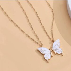 Aunt Niece Matching Necklace 2 Butterfly Matching Gift Set for 2 Thanksgiving Mother's day Valentine's Christmas Birthday for auntie (Gold)