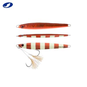 Deep Water Fast Slow Metal Lead Jig Slow Pitch Jigging Saltwater Fishing Lures 4 Colors Glow, 40g/80g/120g/160g/200g (Red, 80g)