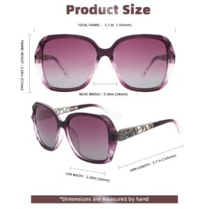 OCERAVE Oversized Polarized Square Sunglasses for Women Men Fashion Sparkling Frame Shades HJ025