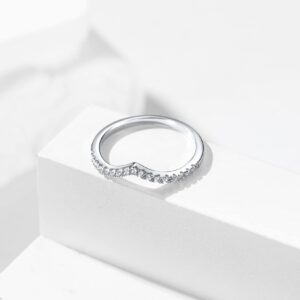 Solid Silver Wish Bone Rings, Shiny Hypoallergenic with S925 Stamp Wedding Bands for Female