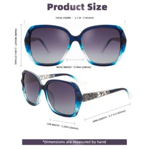 OCERAVE Oversized Polarized Square Sunglasses for Women Men Fashion Sparkling Frame Shades HJ025