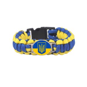 forubus ukraine woven leather bracelet, flag coloring bracelet for women men, national rope wristband jewelry-rope