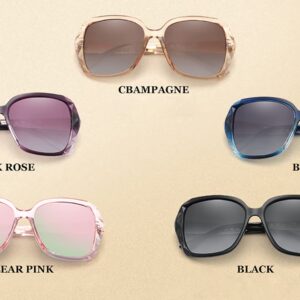 OCERAVE Oversized Polarized Square Sunglasses for Women Men Fashion Sparkling Frame Shades HJ025