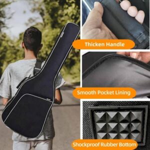 GIGKOUKI 39 inch Electric Guitar Bag Gig Bag 8mm Padding Backpack Padded Soft Guitar Case Black with Back Hanger Loop and Neck Strap