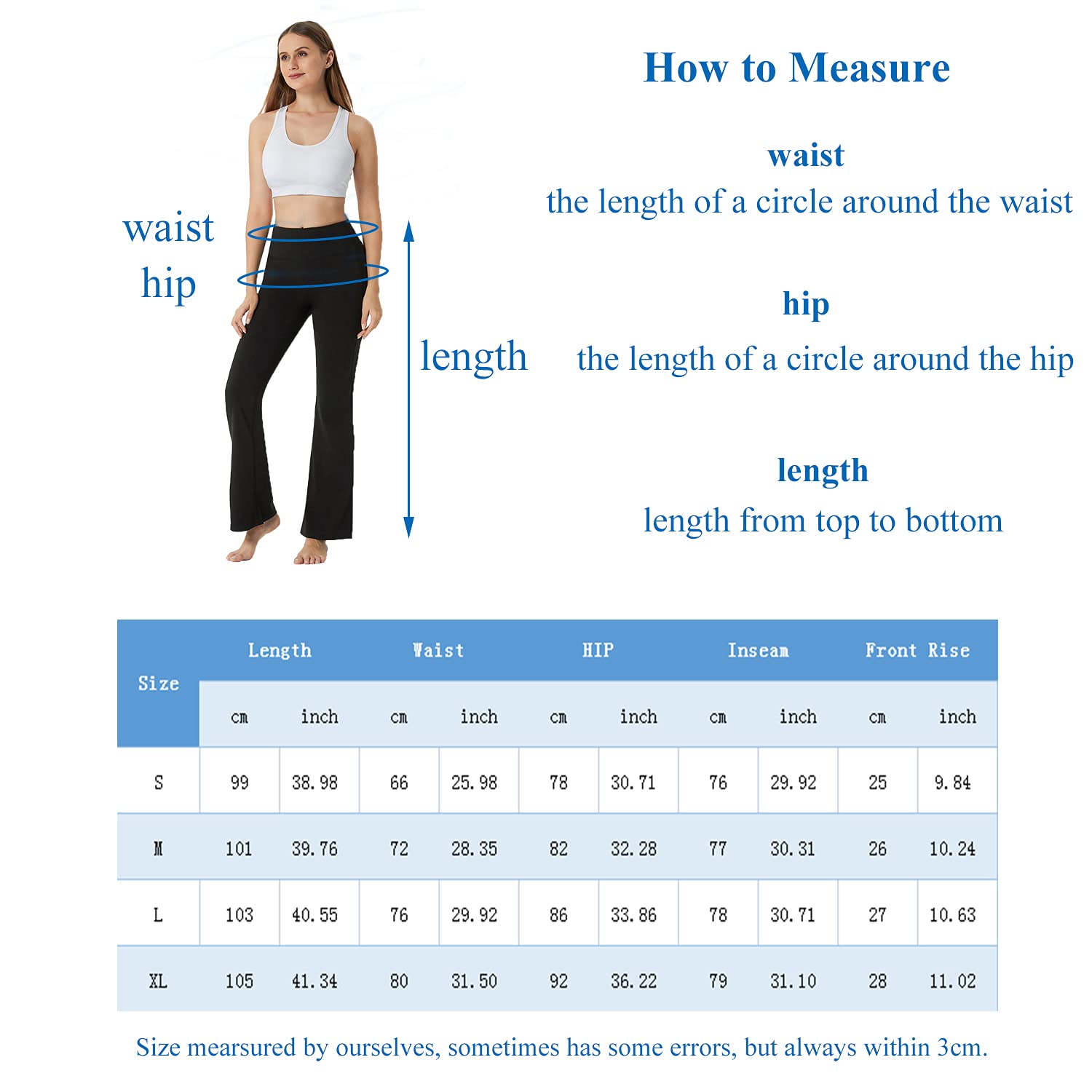 LANBAOSI Bootcut Yoga Pants for Women High Waisted Tummy Control Flare Leggings with Pockets Bootleg Workout Pants Wide Leg Trousers Black