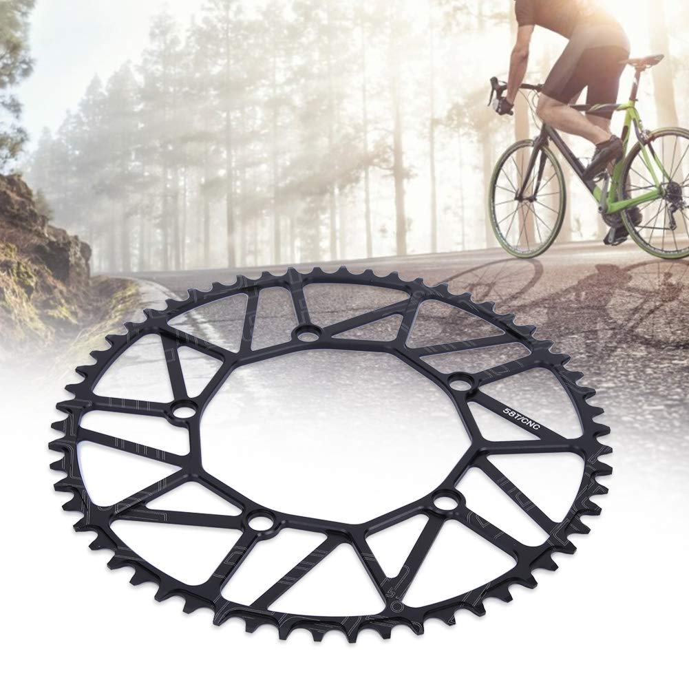 130 BCD Chainring, Aluminium Alloy Bicycle Narrow Wide Chainring Bike Chain Wheel Crank Plates Chainwheel 50T 52T 54T 56T 58T Accessories Repair Spare Parts Single Disc Sprocket for Road Mountain Bike