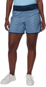 hang ten womens lightweight hybrid short (large, navy stripe)