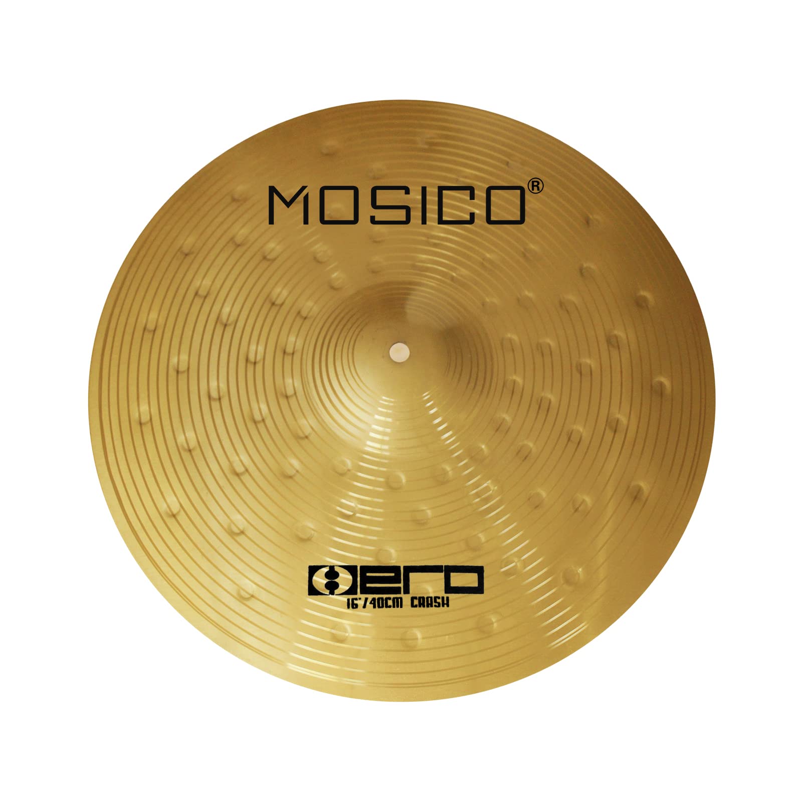 Mosico Crash Cymbal 16" Gold Hero Hammer Point Drum Practice Cymbal for Drum Set