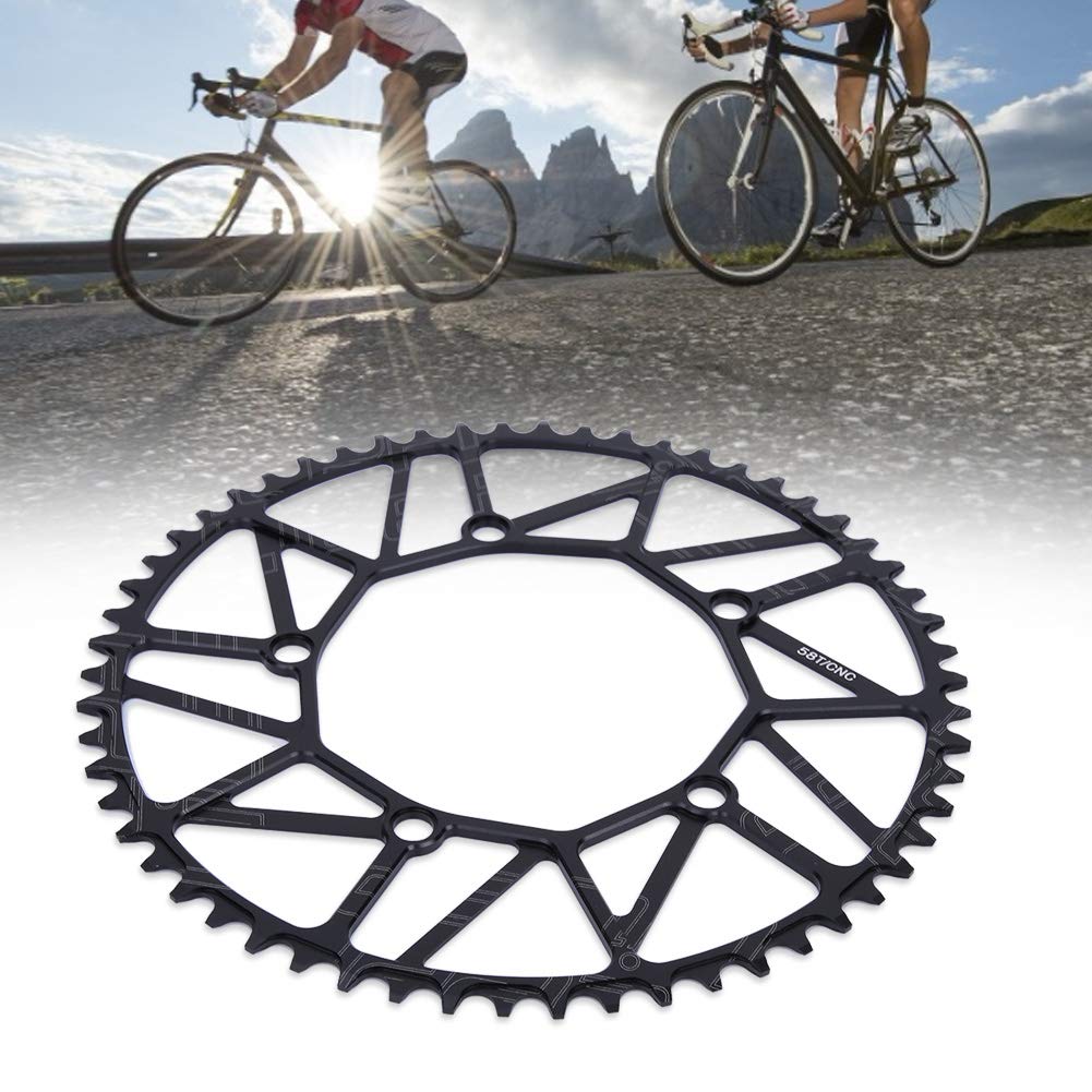 130 BCD Chainring, Aluminium Alloy Bicycle Narrow Wide Chainring Bike Chain Wheel Crank Plates Chainwheel 50T 52T 54T 56T 58T Accessories Repair Spare Parts Single Disc Sprocket for Road Mountain Bike