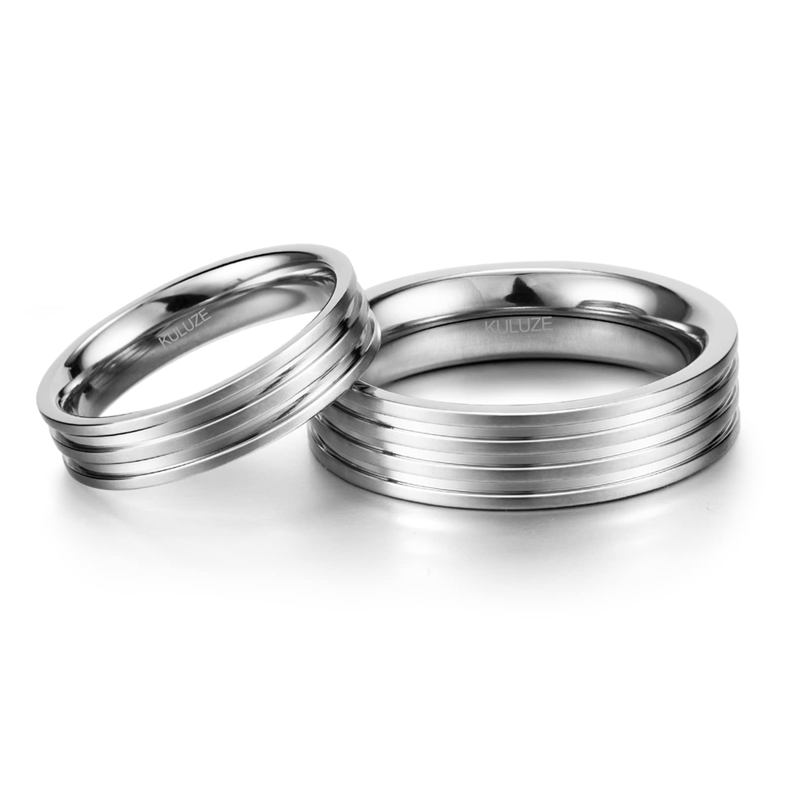 KULUZE Original Designer Genuine Titanium Fashion Men and women Ring Comfort Fit Sizes 6#-12# Unisex Adult Jewellery Accessories (7#21mm*5mm)…