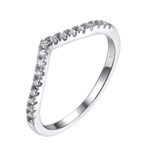 Solid Silver Wish Bone Rings, Shiny Hypoallergenic with S925 Stamp Wedding Bands for Female