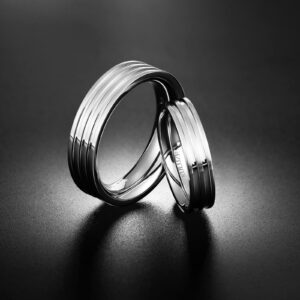 KULUZE Original Designer Genuine Titanium Fashion Men and women Ring Comfort Fit Sizes 6#-12# Unisex Adult Jewellery Accessories (7#21mm*5mm)…