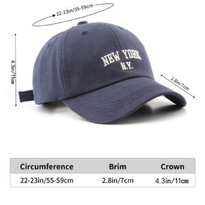 New York Embroidery Baseball Cap Cotton Trucker Dad Hat with Adjustable Buckle Visor Cap for Men Women Green