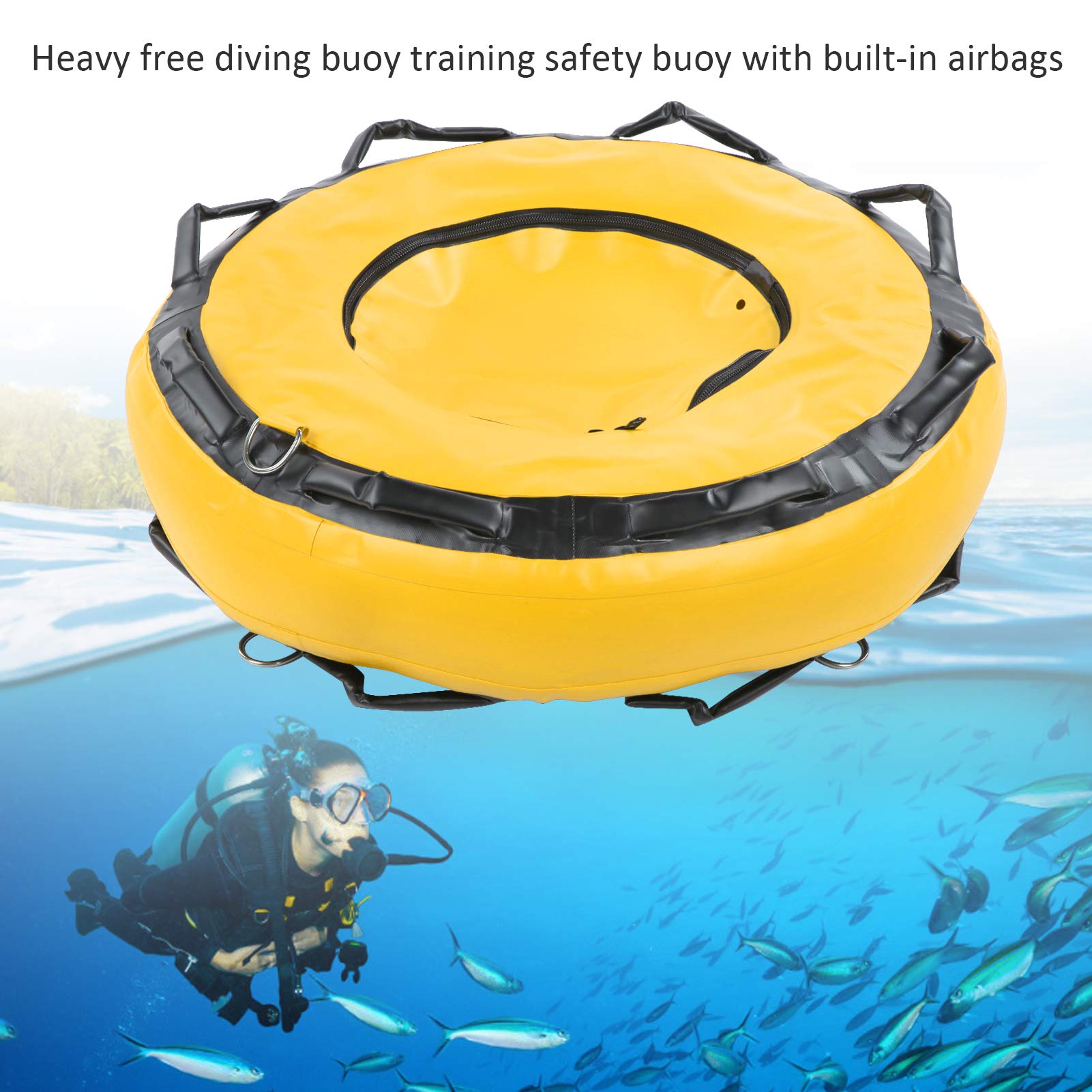 Jiawu Buoyancy, Marker Signal Marker Freediving, Dive Float Signal Accessory Heavy Duty for Diving Water Sports(Yellow)