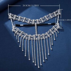 Fdesigner Vintage Head Chain Rhinestone Wedding Headpieces Bride Mask Hair Jewelry Women Hair Accessories for Party Festival Costume Prom (Silver-Unique)