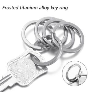 5 Pack Titanium Key Rings Split Rings, 25 mm Split Keyrings for Home Car Keys Attachment 1 Inch