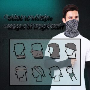 Neck Gaiter Face Cover Bandana Mask Scarf, Breathable Sun& Dust-proof for Cycling Running Fishing Hiking