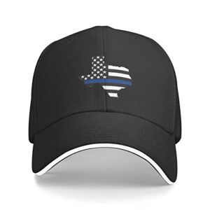 american flag with texas police blue line baseball golf cap casquette outdoor trucker hats adjustable custom