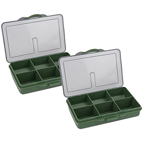 FECAMOS Bait Storage Case, Sturdy and Durable Carp Fishing Tackle Box Fine Workmanship 2Pcs for Fishing Tackle Accessories(6 Cells)