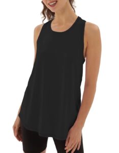 sissycos women's workout racerback tank tops loose fit sleeveless athletic shirts (black, xx-large)