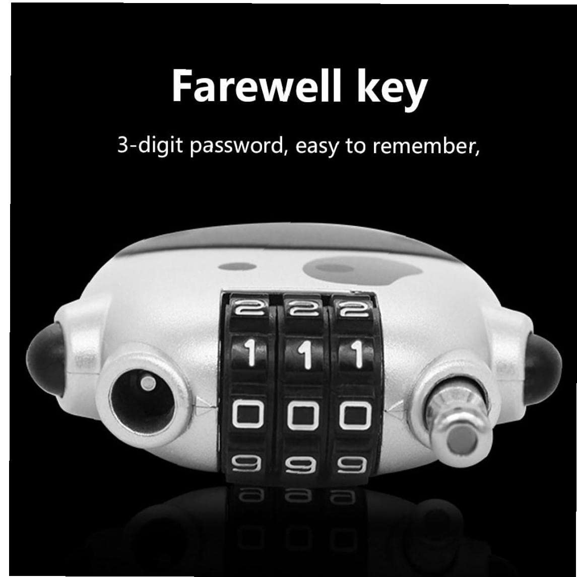 Retractable Cable Lock Mini Lock Number Padlock Luggage Locks with Cable for Suitcases Bike Snowboard Stroller