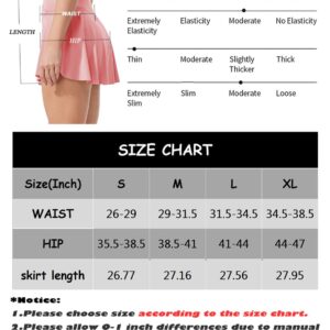 RIOJOY Tennis Skirts for Women with Pockets Inner Shorts Cross High Waisted Golf Athletic Running Workout Sports Outfits(A# V-Waist Pink,M)