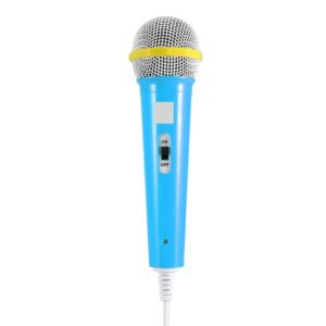 Estink Wired Microphone, Classic Wired Dynamic Microphone 3.5mm Jack Lightweight No Battery for Kids Singing Mechine Home Wired Microphone(Blue)