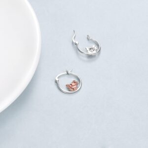 TIGER RIDER Axolotl Hoop Earrings for Women 925 Sterling Silver Axolotl Jewelry