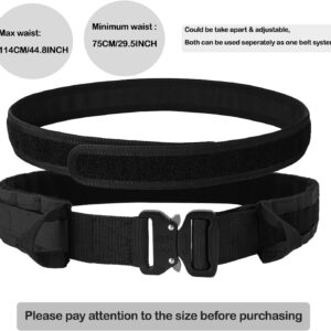 BOMTURN Battle Belt Tactical Belt with Accessories: Duty Belts Law Enforcement Combat Airsoft Police Belt with Pouches 7pcs