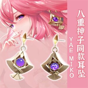 Anime Yae Miko Theme Ear Stud Earrings Take Photo Props Cosplay Costume Accessories Jewelry