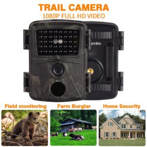 Ramnnycetus 1080P 12MP Trail Camera, 0.8s Trigger Motion Latest Sensor View Hunting Camera with 38 IR LEDs and IP54 Waterproof Trail Game Camera for Scounting&Hunting Animal Detection