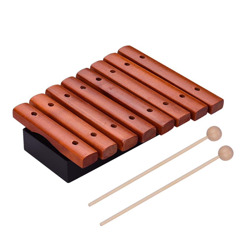 Btuty 8 Notes Wood Xylophone Includes 2 Wooden Mallets Music Tools Percussion Instrument