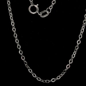 KOKAV 14K White Gold Cable Chain 2mm width and 18" length