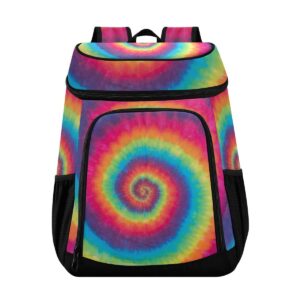 swirl tie dye cooler backpack leakproof backpack cooler insulated lunch cooler bag 30 cans camping coolers for beach grocery shopping fishing