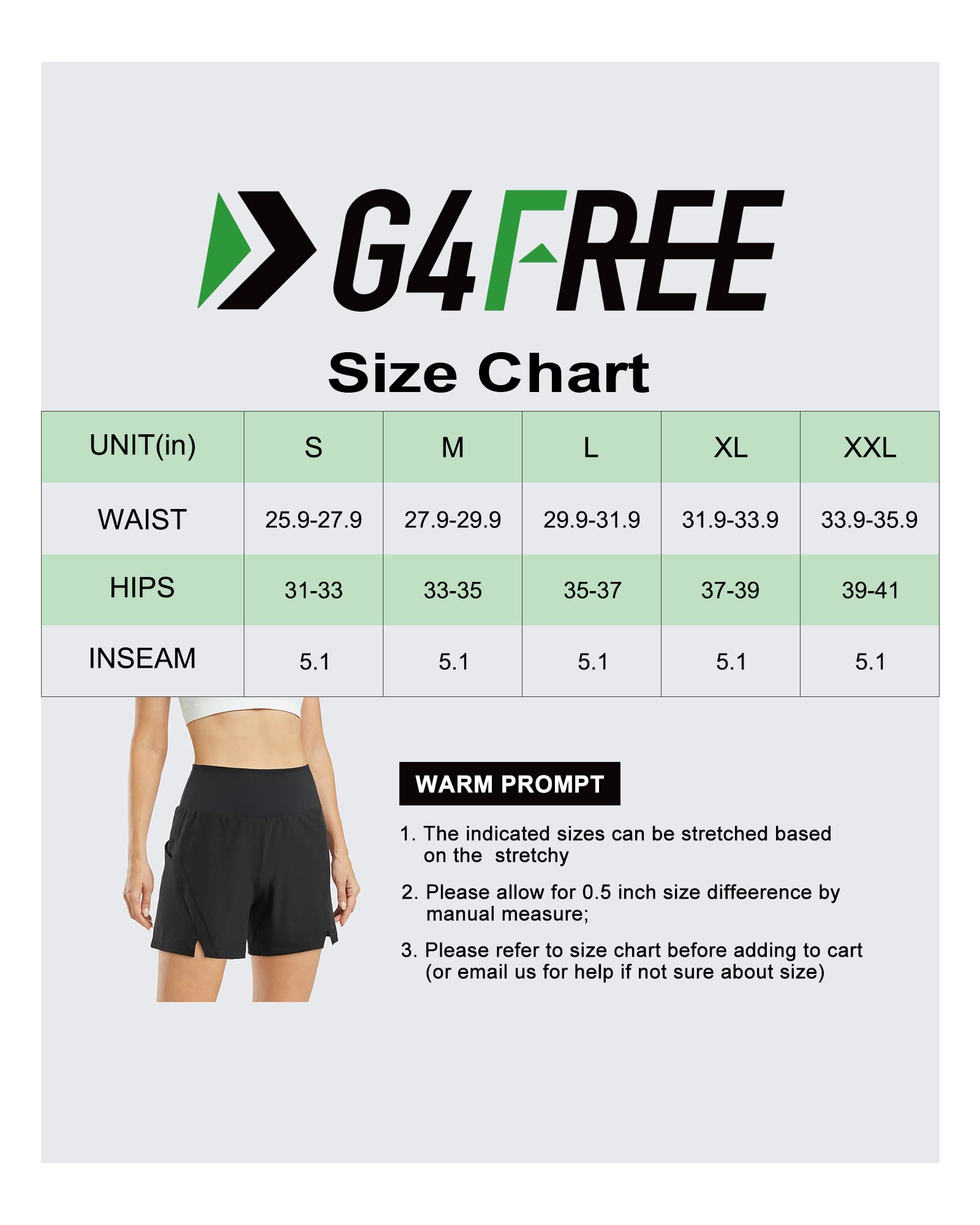 G4Free Athletic Running Shorts for Women Lightweight Quick Dry Workout Gym Shorts with Pockets 5" (Black, XXL)