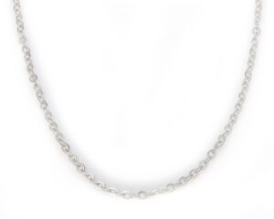 kokav 14k white gold cable chain 2mm width and 18" length